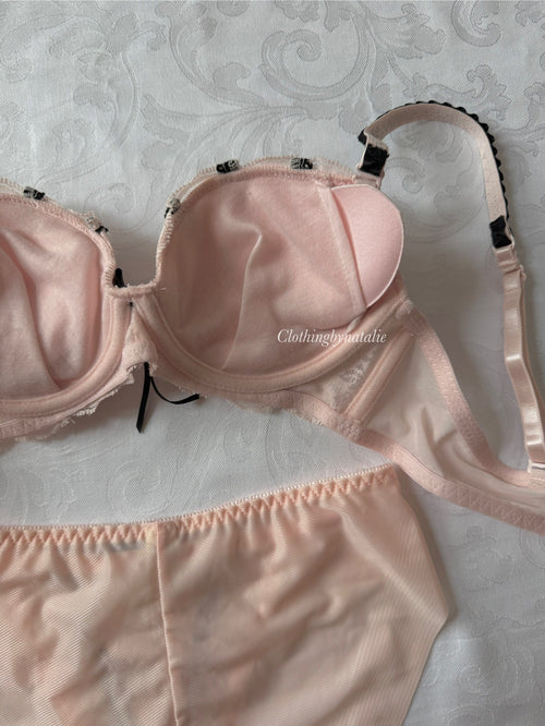 Japanese Black Pink Lace Set (New-75A)
