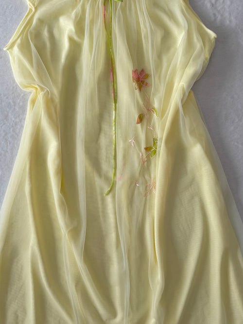 Miss Elaines Yellow Chiffon Babydoll size S/M