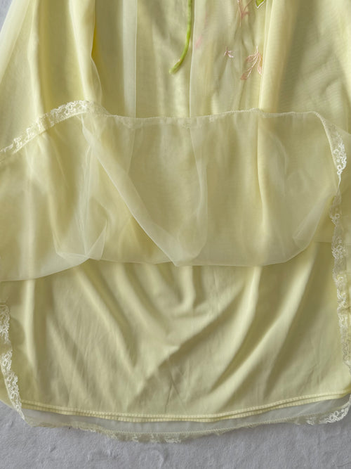 Miss Elaines Yellow Chiffon Babydoll size S/M