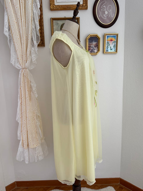 Miss Elaines Yellow Chiffon Babydoll size S/M