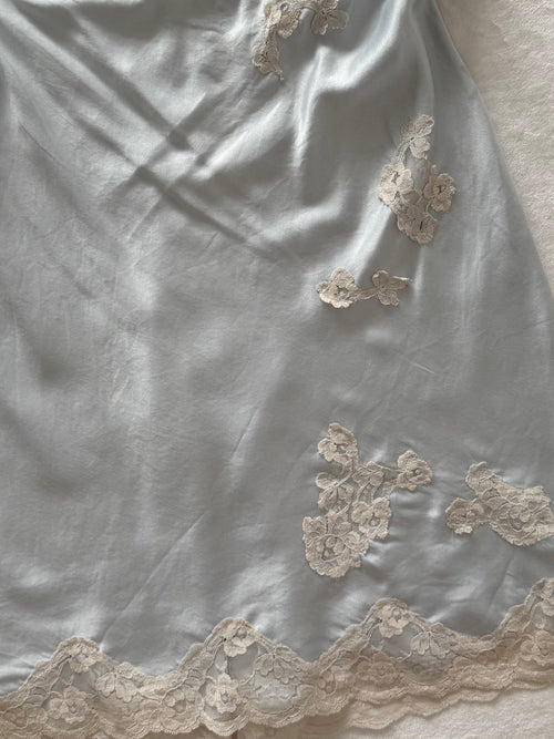 VS Blue Pure Silk Mini Slip Size M