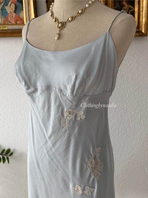 VS Blue Pure Silk Mini Slip Size M