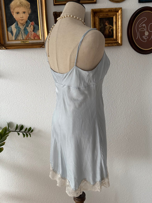 VS Blue Pure Silk Mini Slip Size M