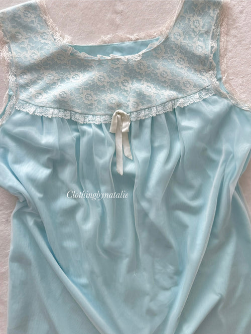 Vintage Prairie Blue Chiffon Babydoll Size S/M