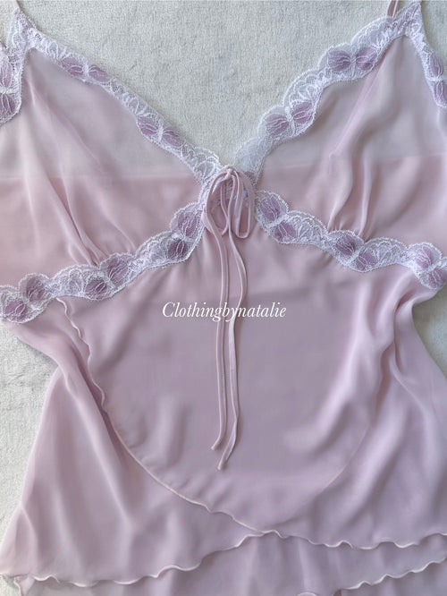 Lila Sheer Chiffon Lounge Set size M