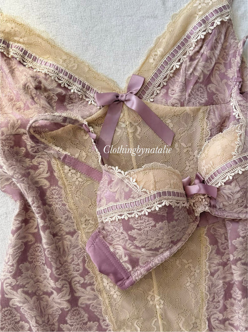 Vintage Purple Brocade Set size S/70/75A