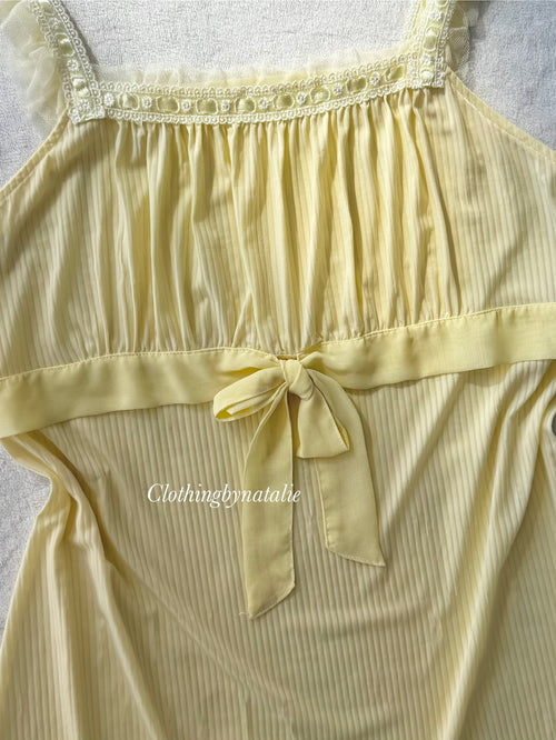 Coquette Yellow Nylon Nightgown size M