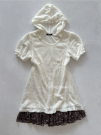 White Knit Hooded Dress Size S