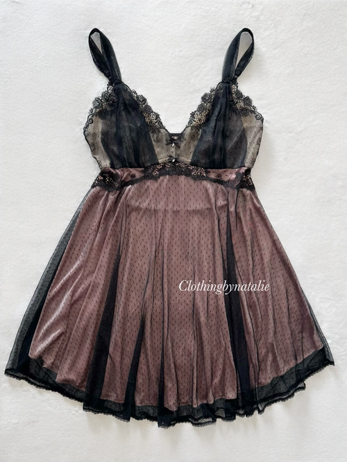 Whimsical Black Pink Babydoll Size M/small L