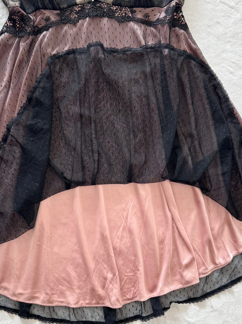 Whimsical Black Pink Babydoll Size M/small L