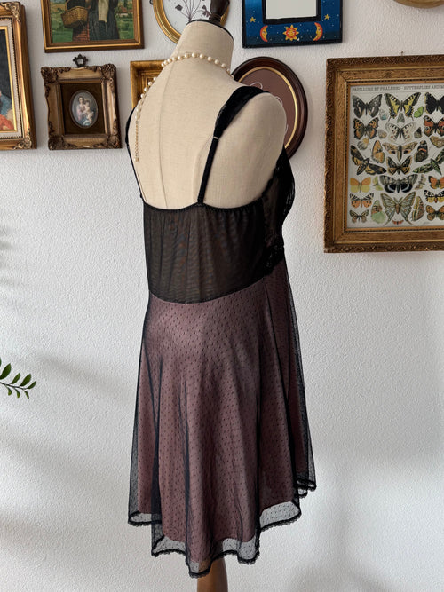 Whimsical Black Pink Babydoll Size M/small L