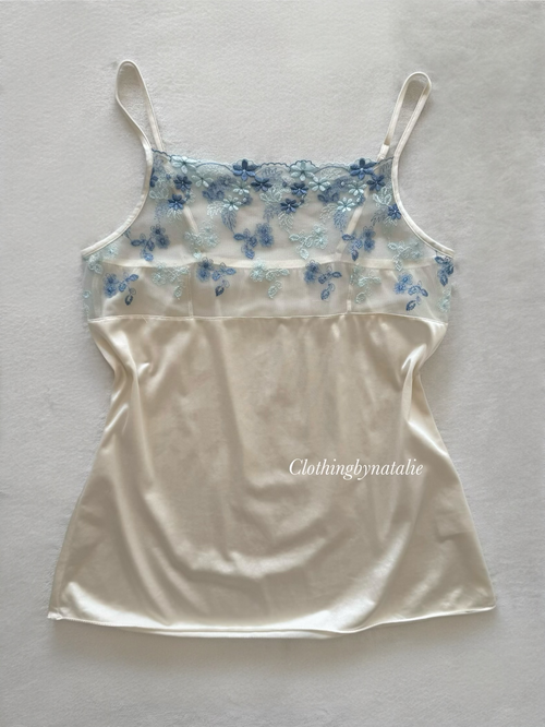 White Nylon Lace Cami Size XS