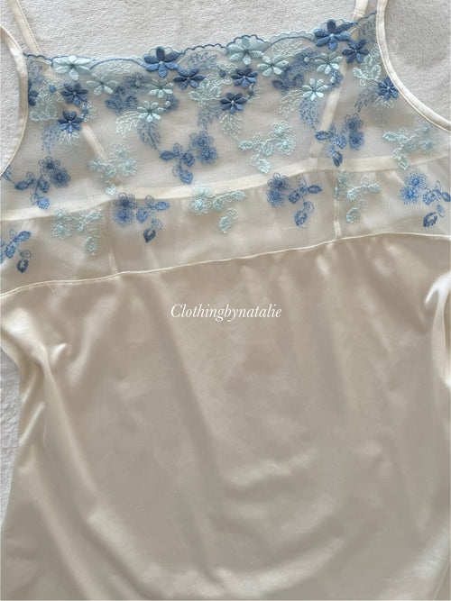 White Nylon Lace Cami Size XS