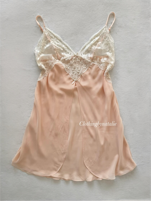 Orange Chiffon Sheer Slip Size S