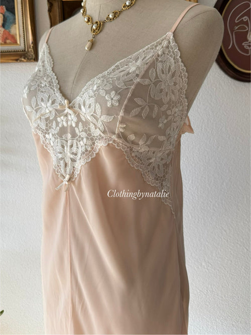 Orange Chiffon Sheer Slip Size S