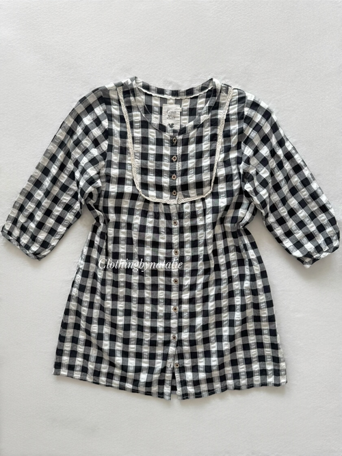 Japanese Gingham Cotton Babydoll Size S/small M