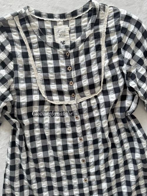Japanese Gingham Cotton Babydoll Size S/small M