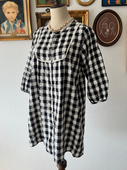 Japanese Gingham Cotton Babydoll Size S/small M