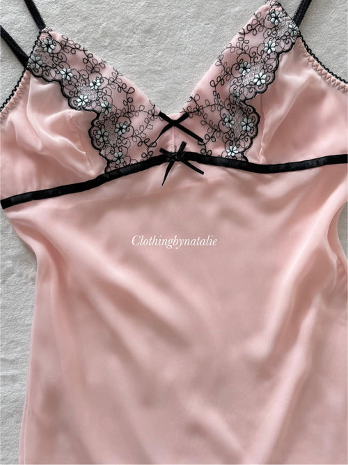 Romantic Pink Sheer Chiffon Slip Size XS