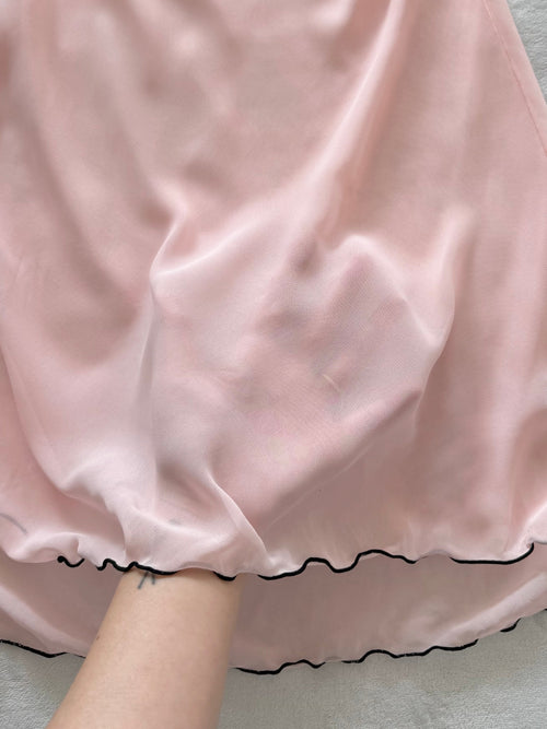 Romantic Pink Sheer Chiffon Slip Size XS
