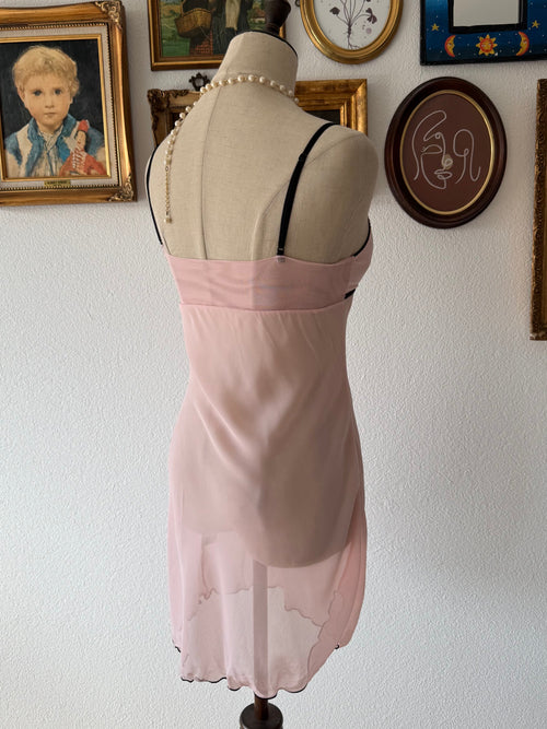 Romantic Pink Sheer Chiffon Slip Size XS