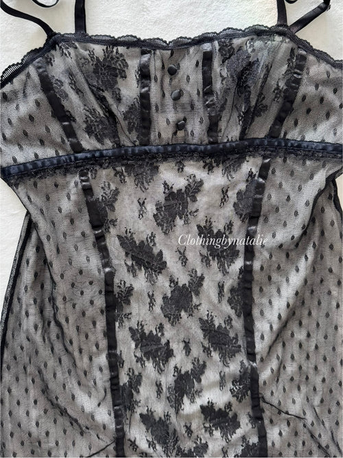 Black Lace Mini Dress Size S