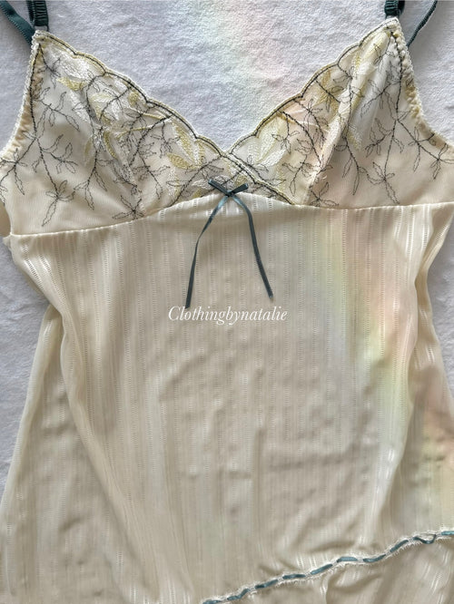 Yellow Mesh Sheer Slip Size S