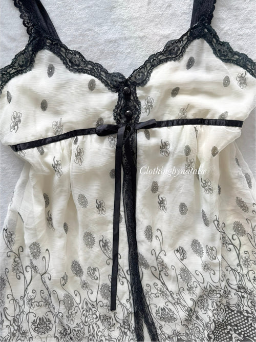 Fairy Black White Chiffon Babydoll Size M