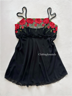 Black Sheer Chiffon Nightgown Size M