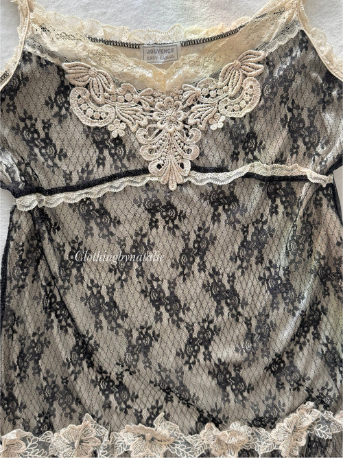 Y2K Fairy Black Lace Cami Size S
