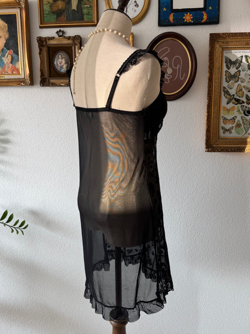 Black Burnt Velvet Slip Dress size S