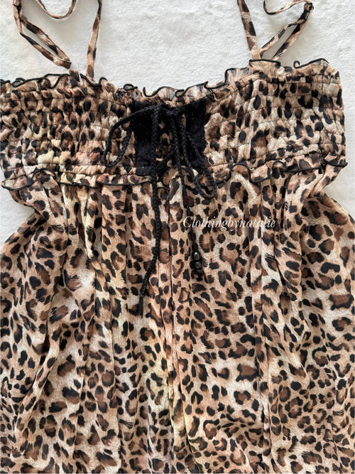 Leopard Chiffon Babydoll Size M