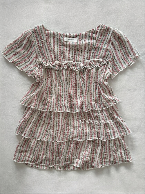 Glitter Tutu Chiffon Blouse Size S