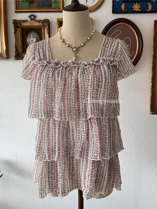 Glitter Tutu Chiffon Blouse Size S