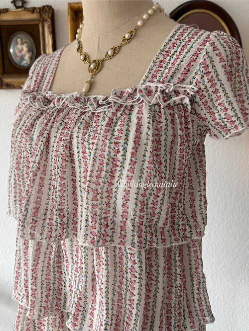 Glitter Tutu Chiffon Blouse Size S