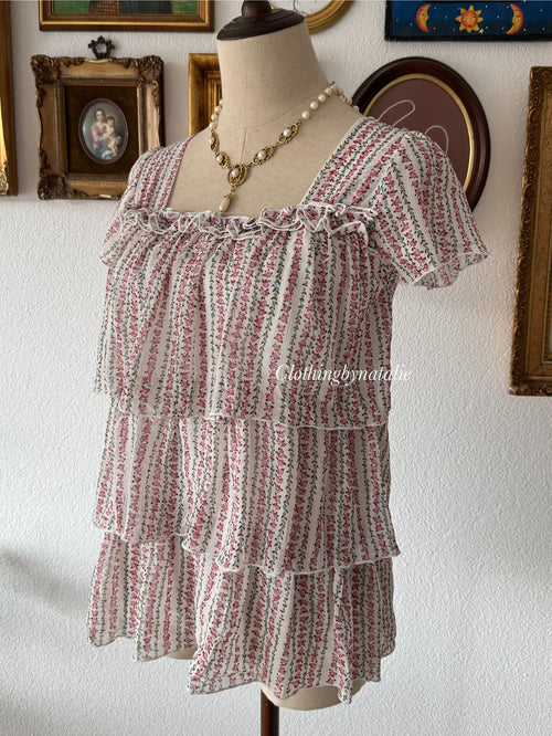 Glitter Tutu Chiffon Blouse Size S