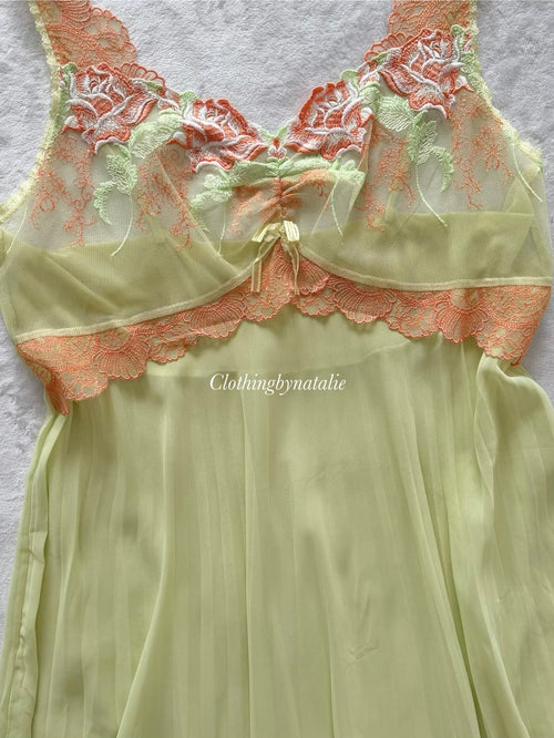 Fairy Green Pleated Chiffon Babydoll Size M