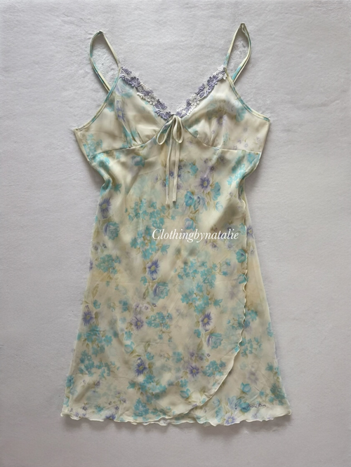 Romantic Blue Chiffon Nightgown Size M