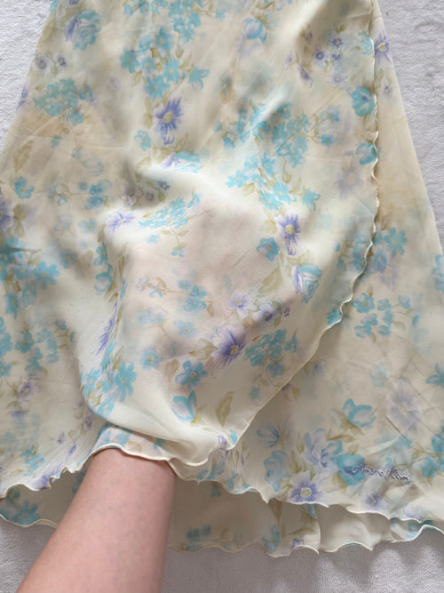 Romantic Blue Chiffon Nightgown Size M