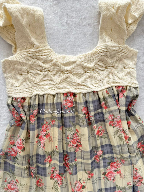 Boho Knit Chiffon Babydoll Size S/M