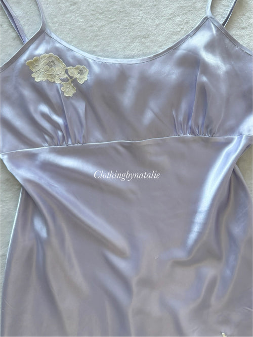 George Purple Satin Mini Dress size L