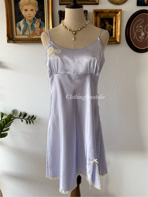 George Purple Satin Mini Dress size L