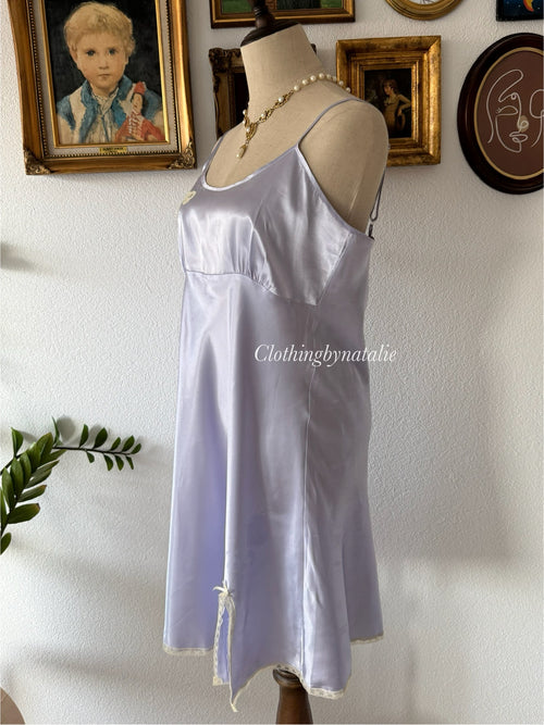 George Purple Satin Mini Dress size L