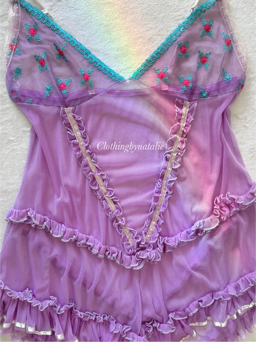 Sexy Lila Mesh Tutu Babydoll Size M