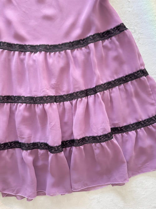 Black Purple Chiffon Babydoll Size M