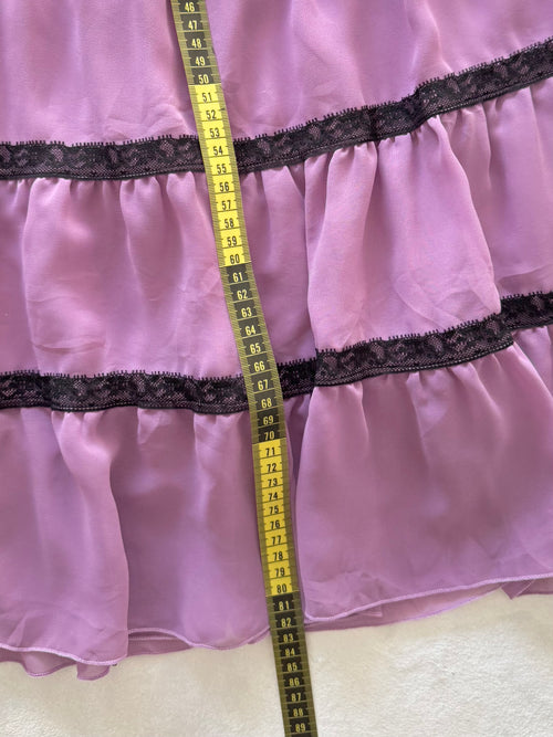 Black Purple Chiffon Babydoll Size M