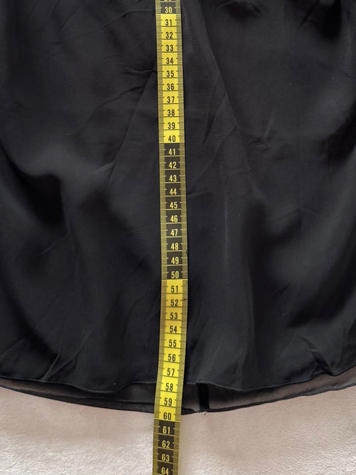 Floral Embroidery Black Chiffon Cami Size S