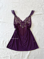 EB Dark Purple Embroidery Mini Dress (XS)