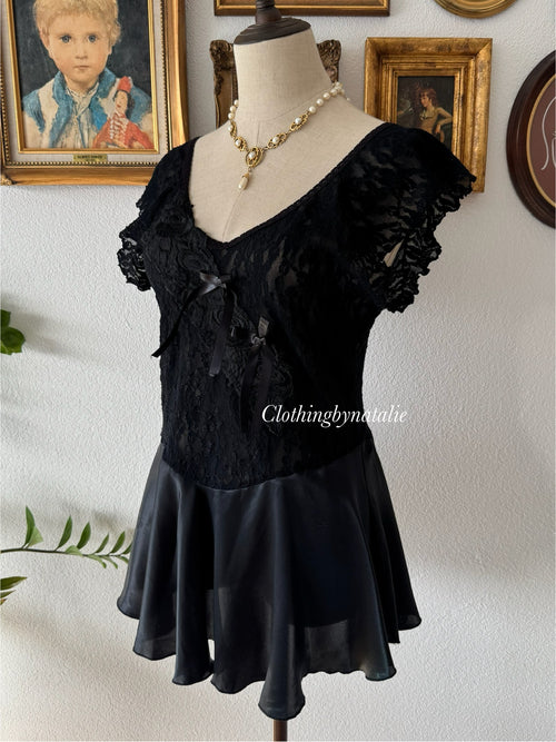 Cinema Etoile Black Lace Babydoll Size S/M