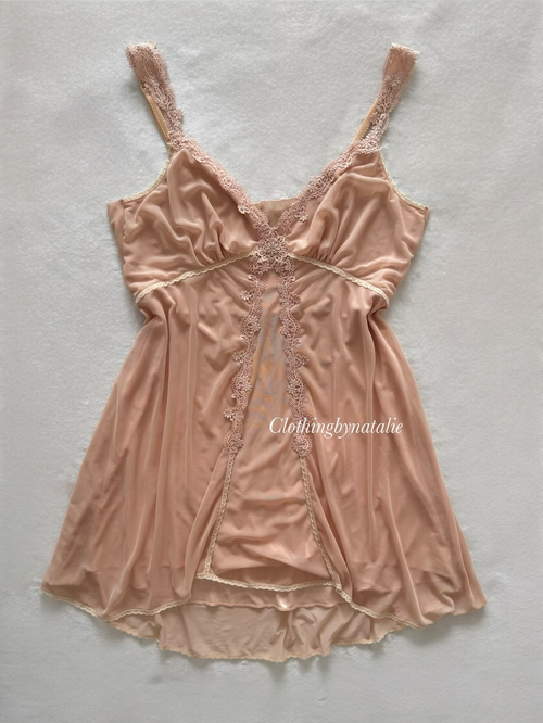 Coquette Nude Mesh Slip Size M